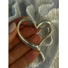 925 Sterling Silver Heart Brooch Length 1.90 inch