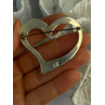 925 Sterling Silver Heart Brooch Length 1.90 inch