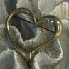 925 Sterling Silver Heart Brooch Length 1.90 Inch