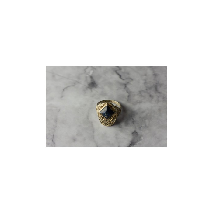 925 Sterling Silver Sodalite & Marcasites Ring Size 6