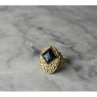 925 Sterling Silver Sodalite & Marcasites Ring Size 6
