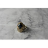 925 Sterling Silver Sodalite & Marcasites Ring Size 6