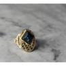 925 Sterling Silver Sodalite & Marcasites Ring Size 6