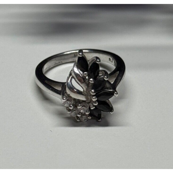 925 Sterling Silver Sapphire & Beryl Ring Size 4.5