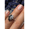 925 Sterling Silver Sapphire & Beryl Ring Size 4.5
