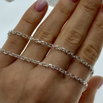 925 Sterling Silver Chain Necklace Italy 18.1 In