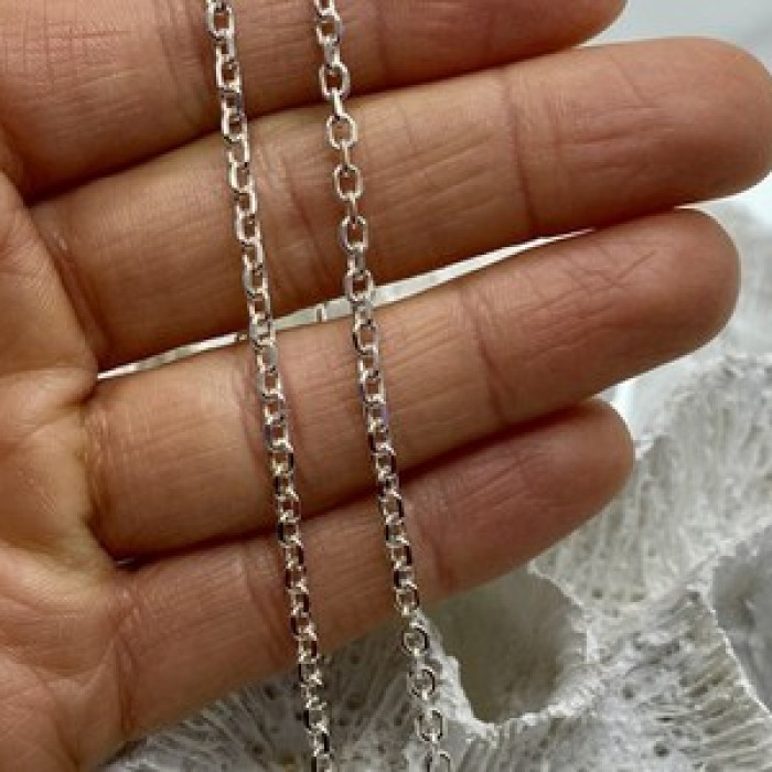 925 Sterling Silver Chain Necklace Italy 18.1 In