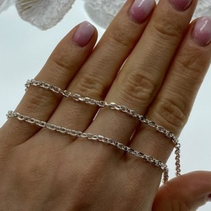 925 Sterling Silver Chain Necklace Italy 18.1 In