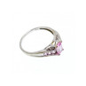 10K WHITE GOLD  PINK TOPAZ & DIAMONDS RING SIZE 7