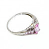 10K White Gold Pink Topaz & Diamonds Ring Size 7