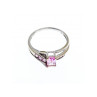 10K WHITE GOLD  PINK TOPAZ & DIAMONDS RING SIZE 7
