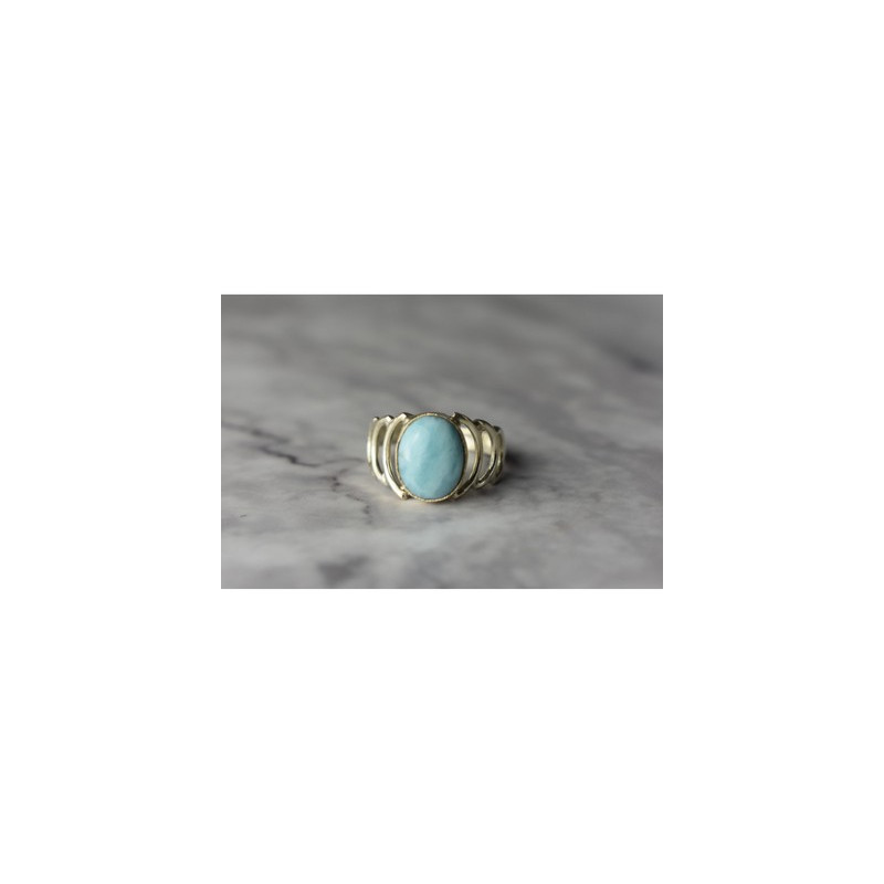 925 Sterling Silver Larimar Ring Size 7