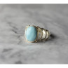925 Sterling Silver Larimar Ring Size 7
