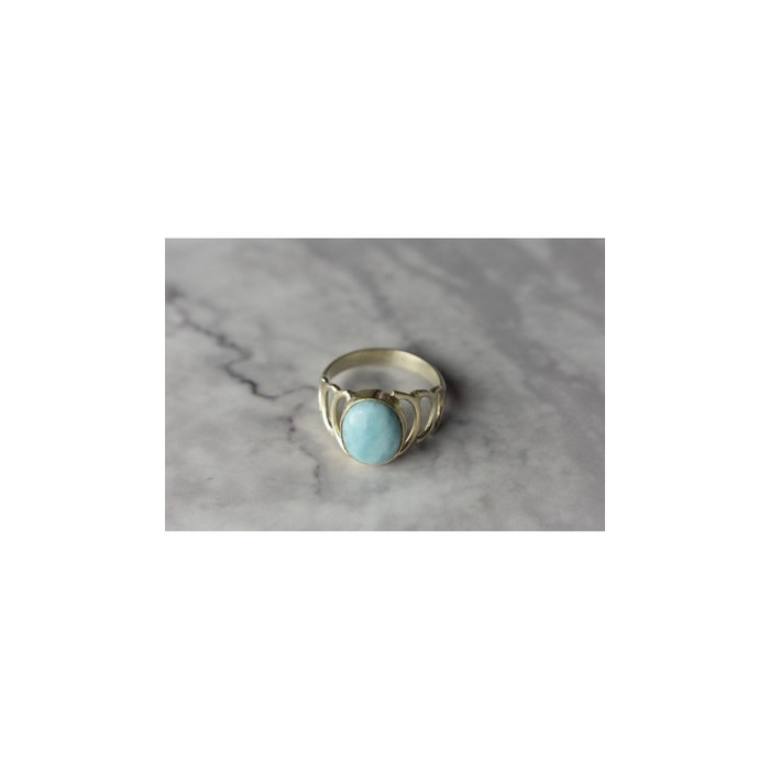 925 Sterling Silver Larimar Ring Size 7