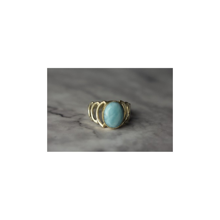 925 Sterling Silver Larimar Ring Size 7