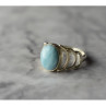 925 Sterling Silver Larimar Ring Size 7