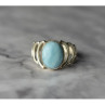 925 Sterling Silver Larimar Ring Size 7