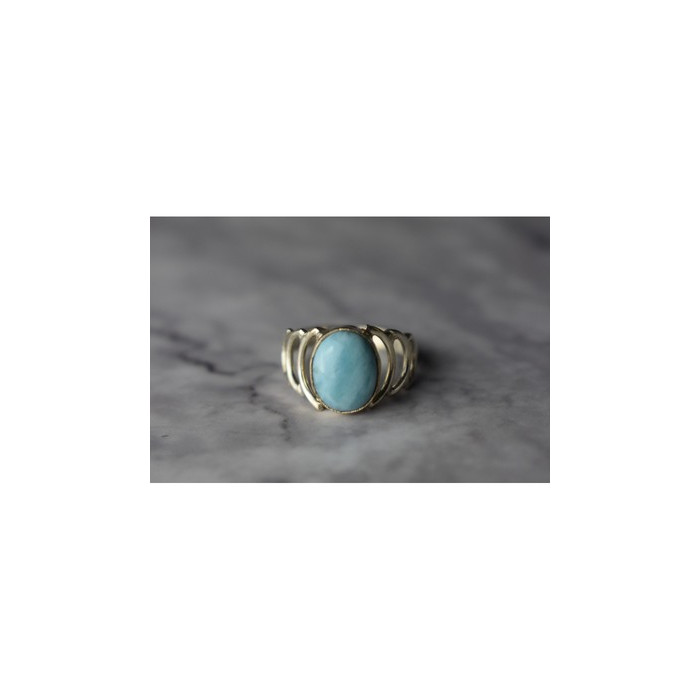 925 Sterling Silver Larimar Ring Size 7