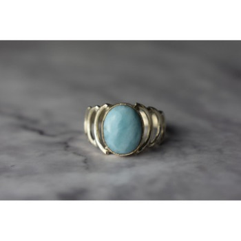 925 Sterling Silver Larimar Ring Size 7
