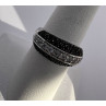 925 Sterling Silver Black & White Spinel Ring Size 6