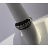 925 Sterling Silver Black & White Spinel Ring Size 6
