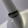 925 Sterling Silver Black & White Spinel Ring Size 6