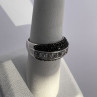 925 Sterling Silver Black & White Spinel Ring Size 6