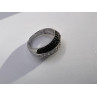 925 Sterling Silver Black & White Spinel Ring Size 6