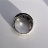 925 Sterling Silver Black & White Spinel Ring Size 6