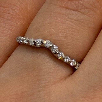 18K White Gold Diamonds Ring Size 6