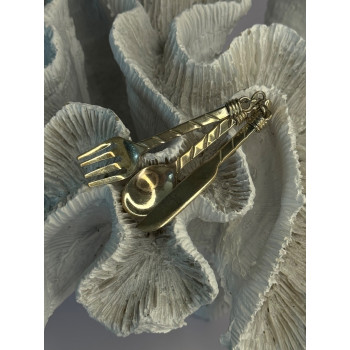 Vintage 925 Sterling Silver Spoon Knife Fork Pendant Length 2.70 inch