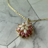 925 Sterling Silver Gold Plated Opal & Morganite Chain With Pendant