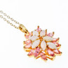 925 Sterling Silver Gold Plated Opal & Morganite Chain With Pendant