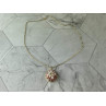 925 STERLING SILVER GOLD PLATED OPAL & MORGANITE CHAIN WITH PENDANT