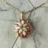 925 Sterling Silver Gold Plated Opal & Morganite Chain With Pendant
