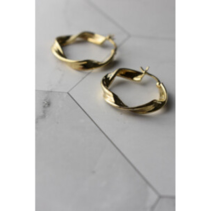 925 Sterling Silver Gold Plated Classic Earring