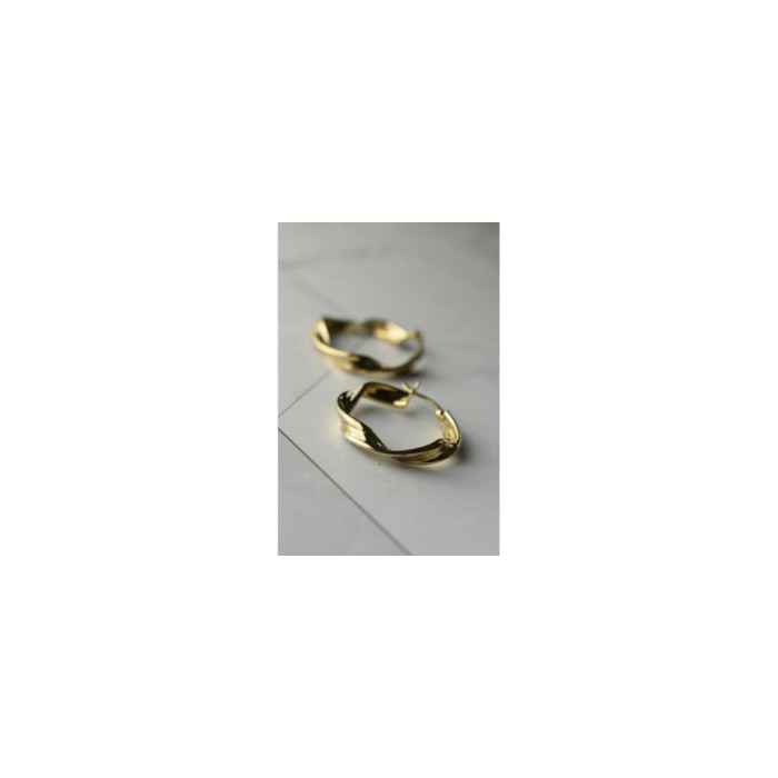 925 Sterling Silver Gold Plated Classic Earring