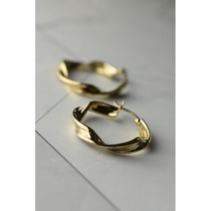 925 Sterling Silver Gold Plated Classic Earring