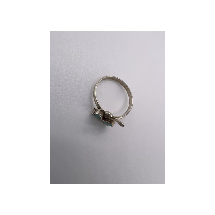 925 Sterling Silver & Turquoise Butterfly Ring Size 4