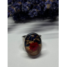 925 Sterling Silver With Natural Flowers In Epoxy Resin Ring Size 5