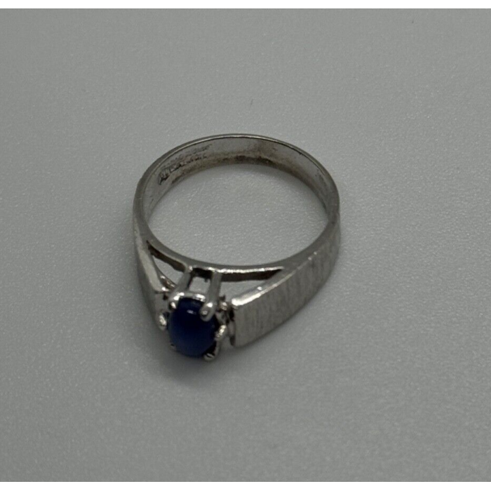 925 Sterling Silver Blue Star Sapphire Ring Size 4