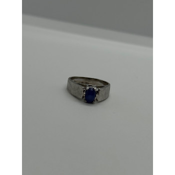 925 Sterling Silver Blue Star Sapphire Ring Size 4