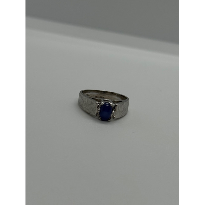 925 Sterling Silver Blue Star Sapphire Ring Size 4