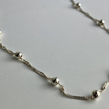 925 Sterling Silver Necklace Italy 17.7 In