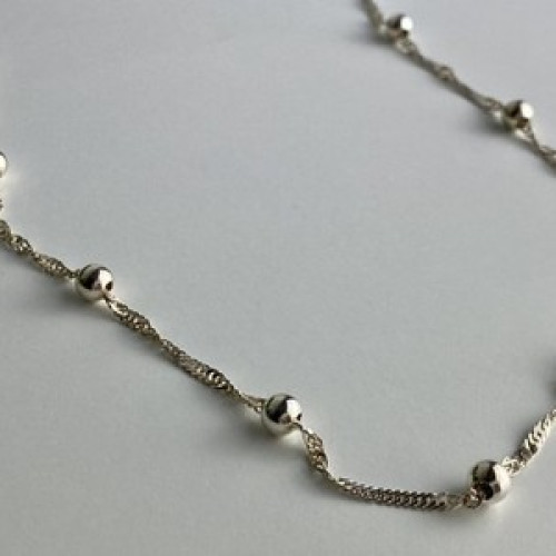 925 Sterling Silver Necklace Italy 17.7 In