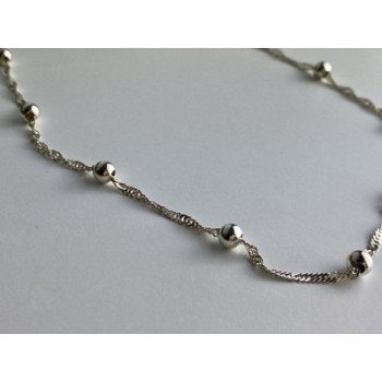 925 Sterling Silver Necklace Italy 17.7 In