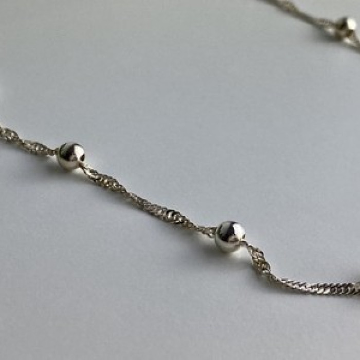 925 Sterling Silver Necklace Italy 17.7 In