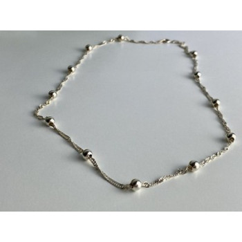 925 Sterling Silver Necklace Italy 17.7 In