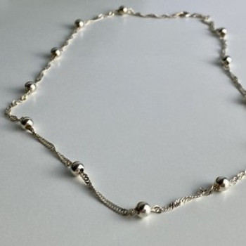 925 Sterling Silver Necklace Italy 17.7 In