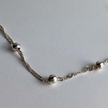 925 Sterling Silver Necklace Italy 17.7 In